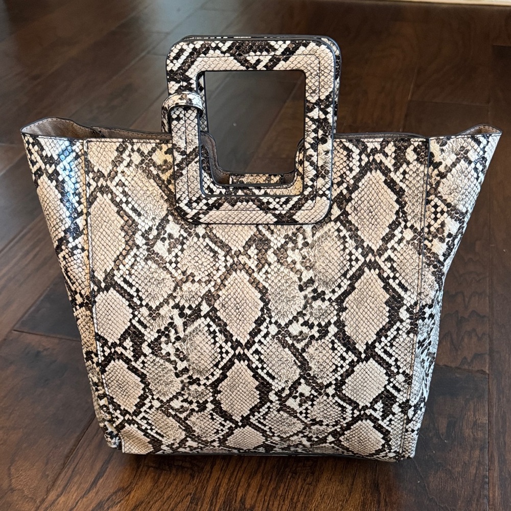 Elegant Snakeskin Tote Bag and attached zippered wristlet